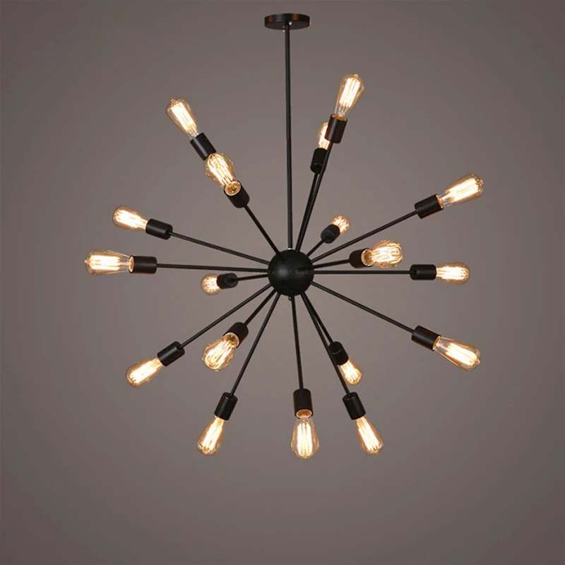 Designer Sputnik Chandelier 8/12/16/18 Heads Loft Retro Vintage Chandelier Dining Room Restaurant Bar Lights Black Chandelier - Image 4