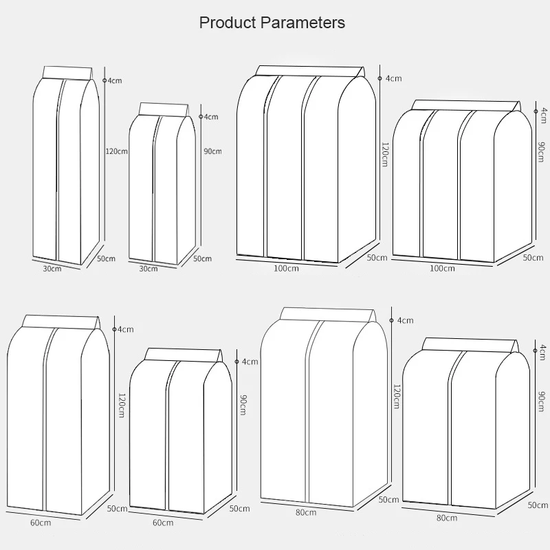 Saco De Armazenamento De Roupas 3D Grande Guarda-Roupa, Capa Dustproof, Terno De Vestuário, Casaco De Vestir, Protetor De Roupas Impermeáveis,