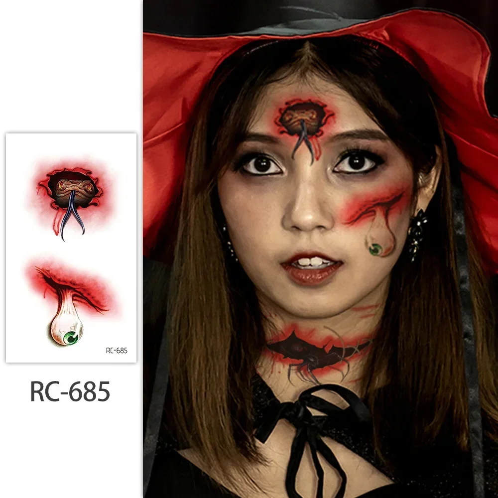 Realistic Blood Stickers Halloween Scars Waterproof Funny Temporary Tattoo Stickers All Saints' Day Horrors Face Make Up Sticker