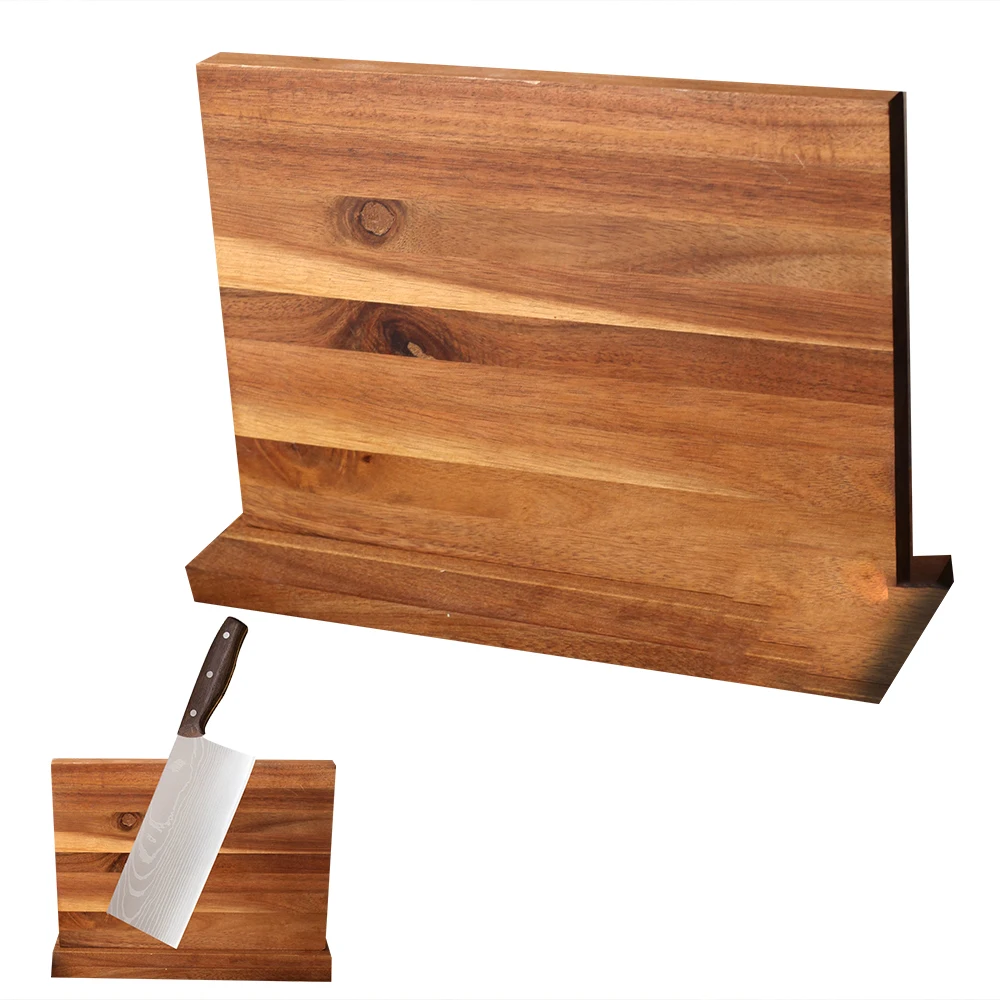 

Magnetic Knife Block No Drilling Wood Knife Set Holder Stand Stronge Magnetic Strip Kitchen Knives Storage Rack Organizer Tools