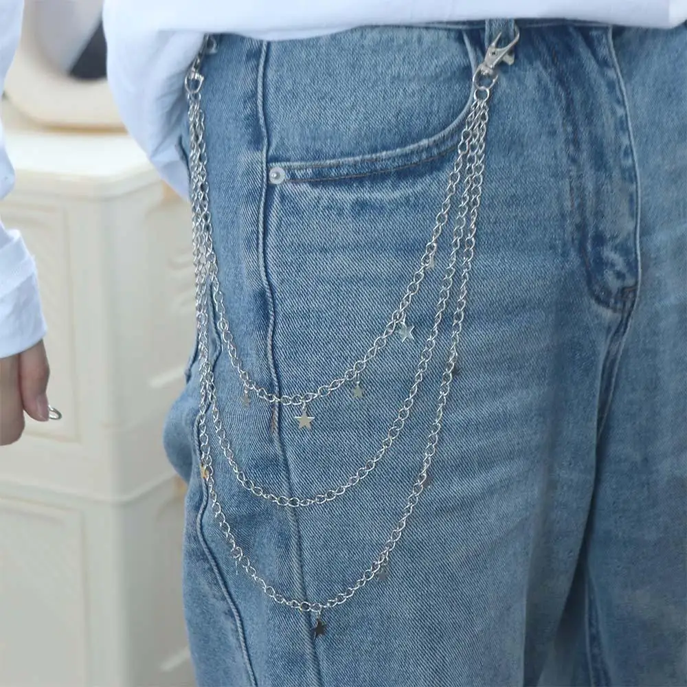 

Personality Tassel Love Heart Waist Chain Gothic Zinc Alloy Tassel Jeans Chain Bag Chain Key Chains Pants Chain Male