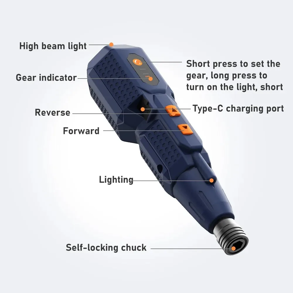 Cordless Electric Screwdriver Set 4.2V Smart Electric Screwdrivers with LED Lights USB Rechargeable Home Use Repair Tools Kit
