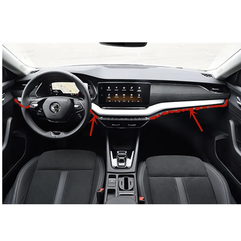 Interior Car Styling Accessories Center Console for Skoda Octavia 4 IV 2021 Mk4 RS VRS Metal Garnish Cover Trim