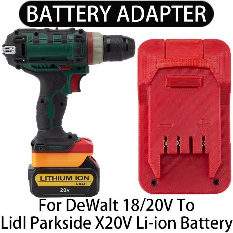 

Adapter/Converter for Lidl Parkside X20V Li-ion tools to DeWalt 18/20V Li-ion battery adapter power tool accessories