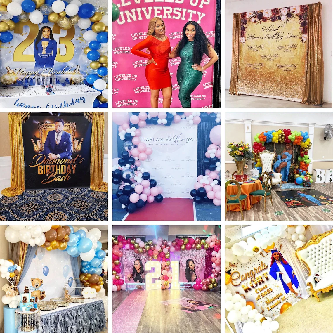Custom Backdrop Banner, Complete Custom Design, Birthday Party Banner, Event Decor Sign, Photo Booth Backdrop, Background, Step