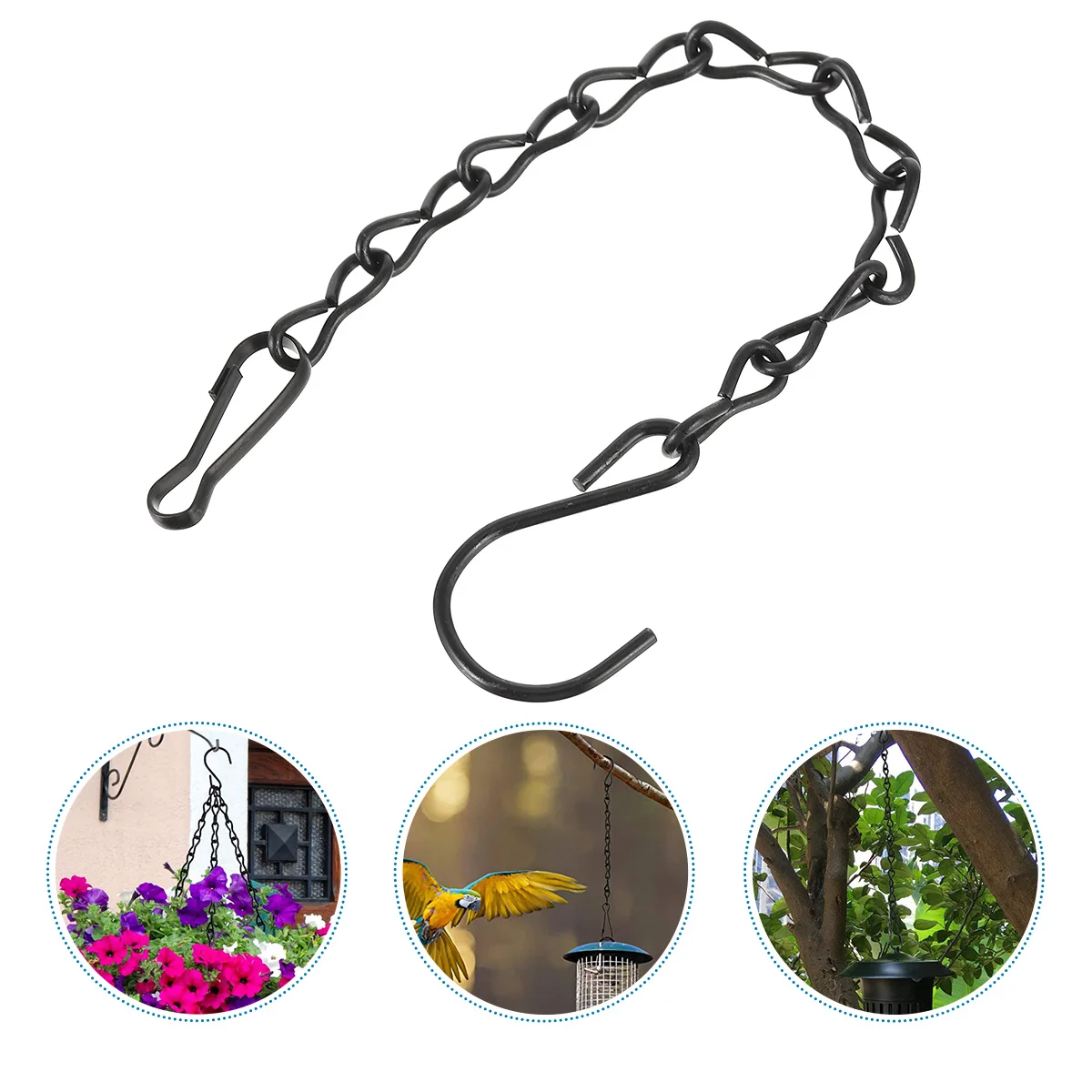 

6Pcs eliers Chain Black Hanging Chains for Plants Basket Hangers Adjustable Hooks Suitable for Flower Pots Bird Feeders