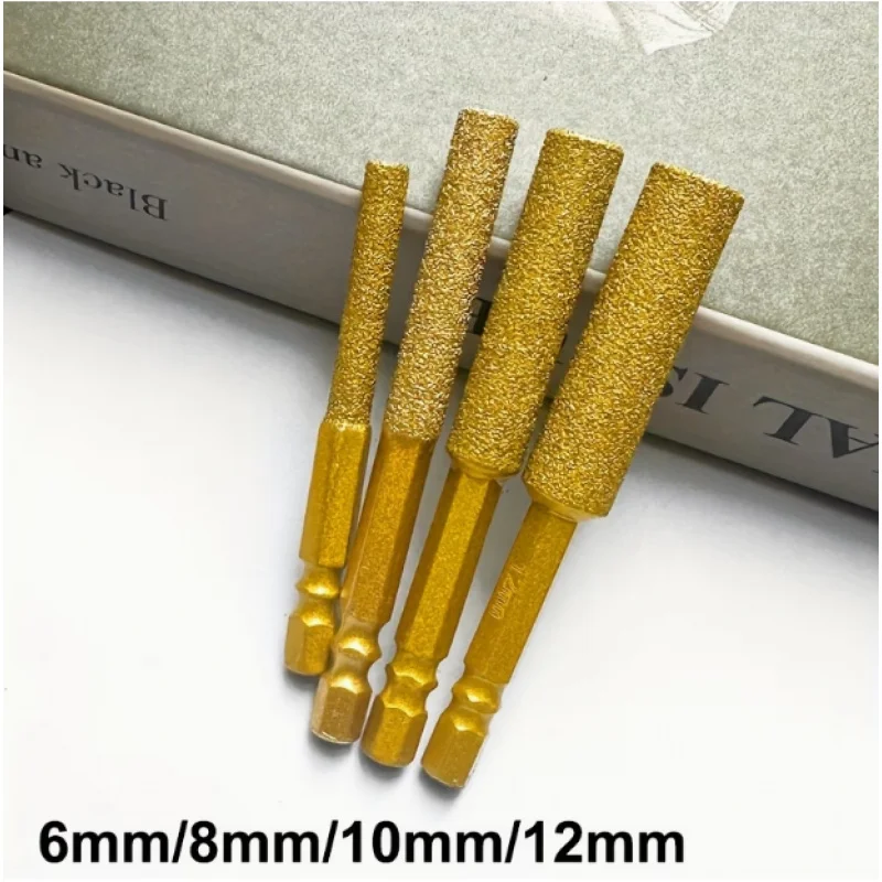 

4pcs ceramic tile and glass diamond drill bits with drilling and milling capabilities, used for ceramics, tiles, and marble.