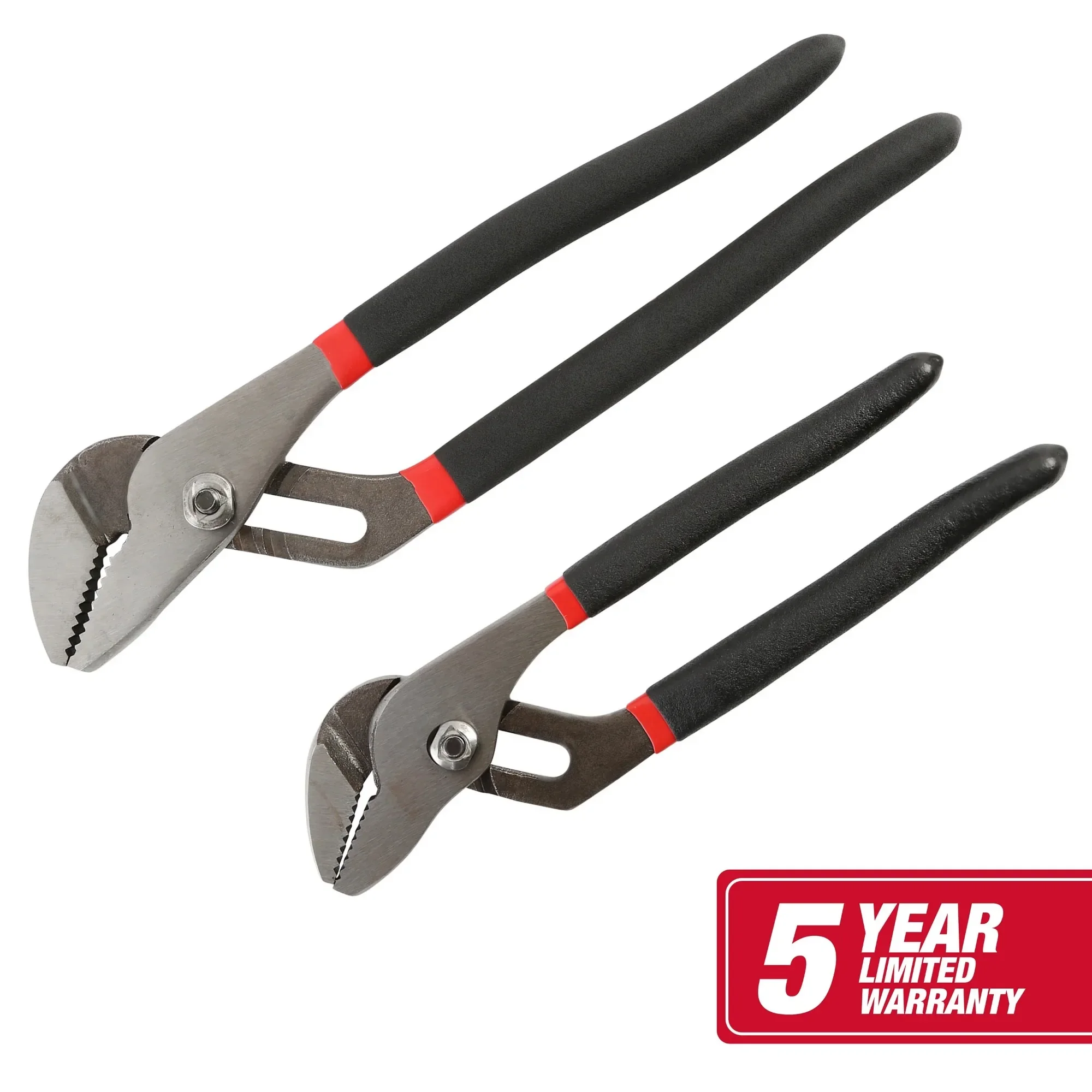 

2-piece 8-inch and 10-inch notch pliers set, made of heavy-duty steel for durability