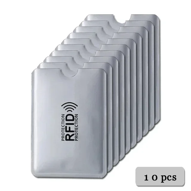 20Pcs Aluminum Anti Rfid Credit Card Holder Anti Reader Blocking Bank ID Card Bag Cover Protection