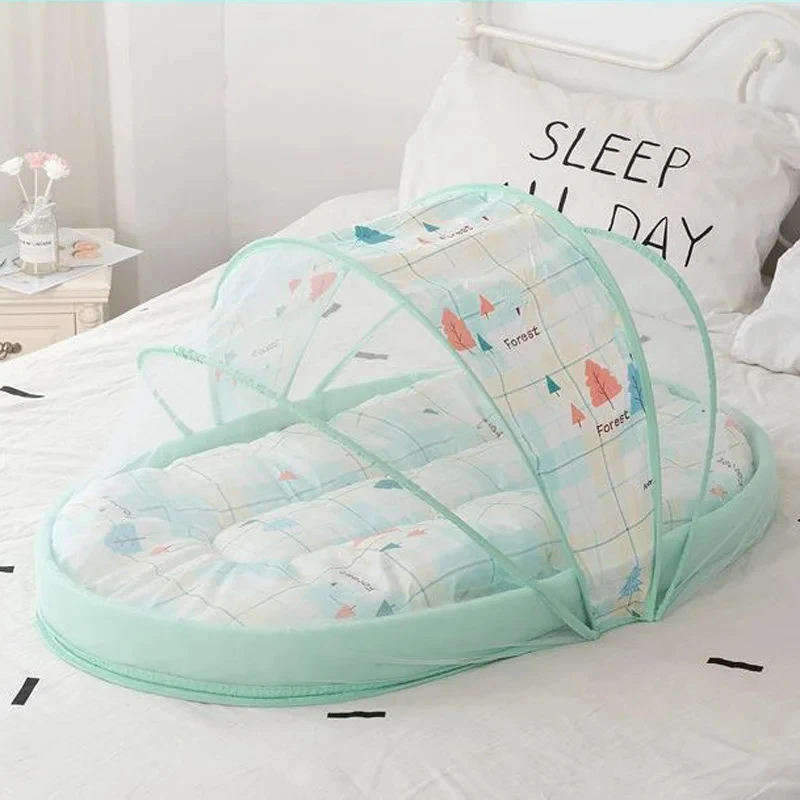 Summer Portable Bed-in-Bed Newborn Bed Mosquito Net Foldable Baby Mosquito Net Anti-mosquito Cover With Cotton Cushion