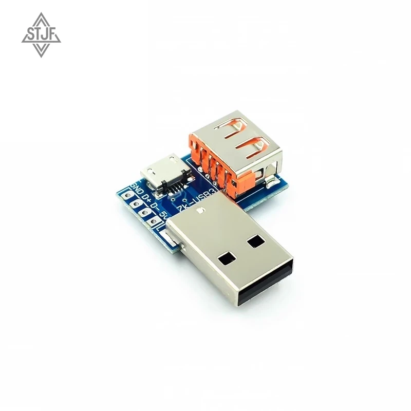 Stjf usb cabeça switchboard conector usb macho para tipo-c micro fêmea usb 2.54-4p placa de teste de transferência placa adaptadora usb XY-USB4