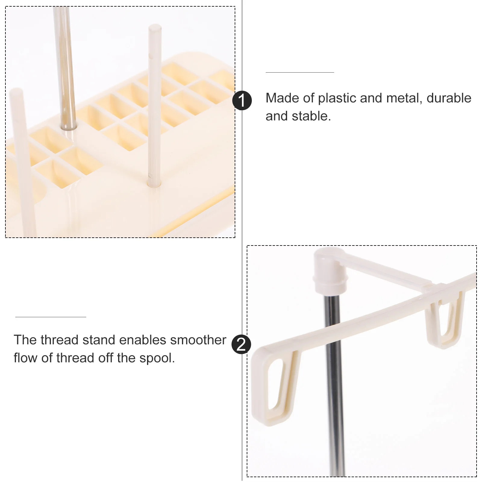 

Plastic Sewing Machine Thread Stand Holder For 3 Spools With Storage For Accessories Household Thread Organizer