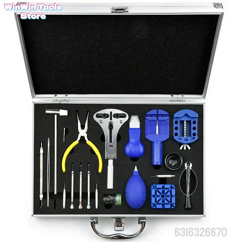 Kit d'outils de réparation de montre, dissolvant de goupille de lien de montre, ouvre-coquille, dissolvant de barre à ressort, batterie d'horloge, bracelet de remplacement, jeu d'aiguilles, accessoire
