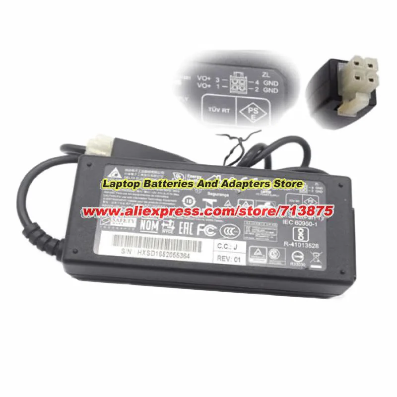 Genuine Delta DPS-65VB AC Adapter DPS-60PB C 12V 5.417A 65W Charger for QNAP TS-231P BRIGHTSIGN HD922 PLAYER Molex 4 Pins