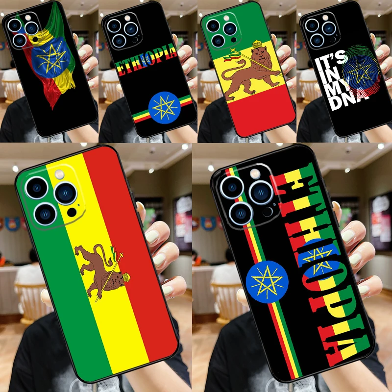 Ethiopia Flag Phone Case For iPhone 15 13 12 11 14 Pro Max Mini X XR XS Max SE 2020 2022 7 8 15 Plus Cover