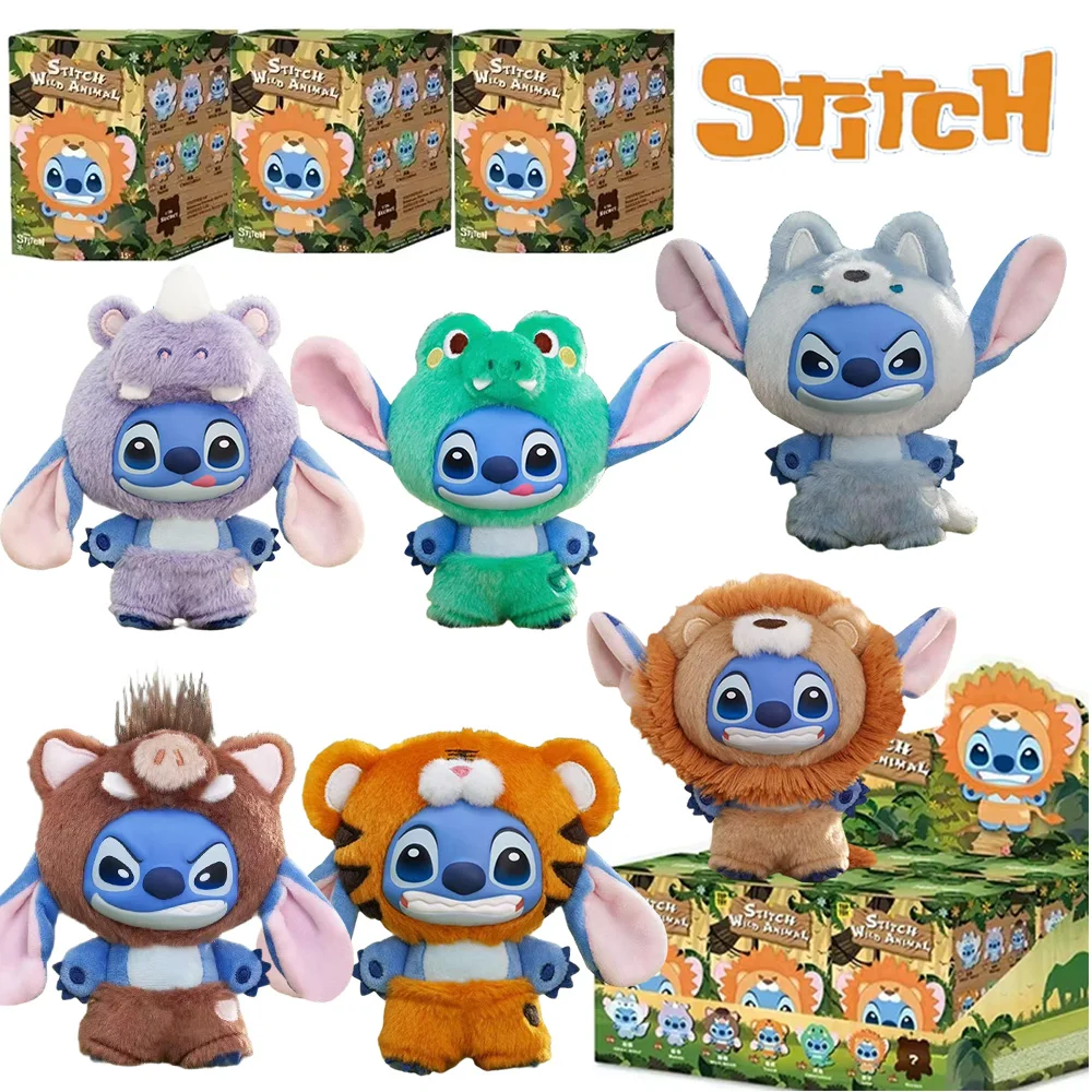 

IN STOCK Blind Box Disney Stitch Wild Animal Series Vinyl Plush Decor Kawaii Christmas Holiday Gift for Kids Girlfriend