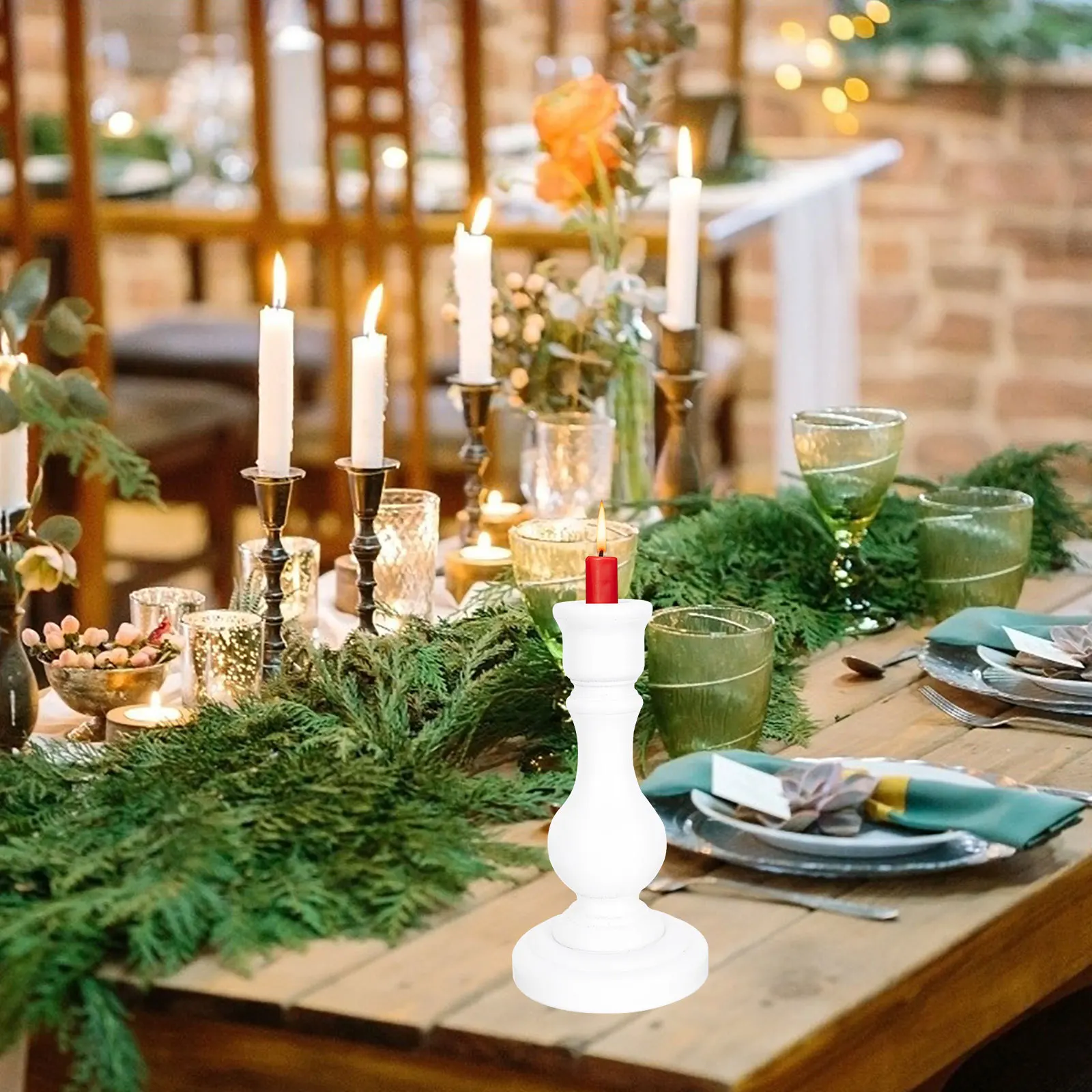 حامل خشب عتيق على الطراز الشمالي ديكور شمعدان إبداعي يزين نطاق واسع عملي يستخدم المهرجانات والمناسبات