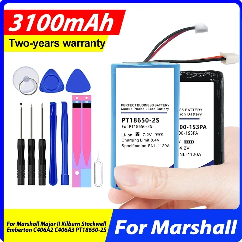 

SR603040 TF18650-2200-1S3PA TF18650-2200-1S4PA Battery For Marshall Major II Kilburn Stockwell Emberton C406A2 C406A3 PT18650-2S