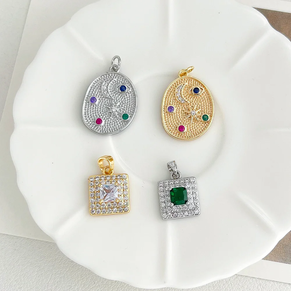 

Cordial Design 20Pcs Hand Made/Genuine Gold Plating/Square Moon Star Shape/Jewelry Accessories/Copper Pendant/DIY Charms #196087