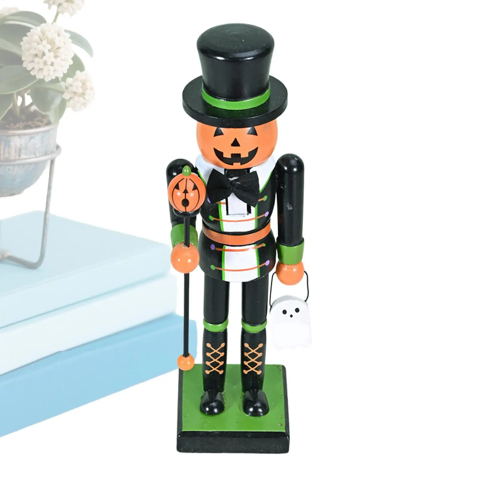 Halloween Nutcracker Figures Witch Pumpkin Statue Wooden Nutcracker Halloween Figurine Goody Bag Fillers For Home Display