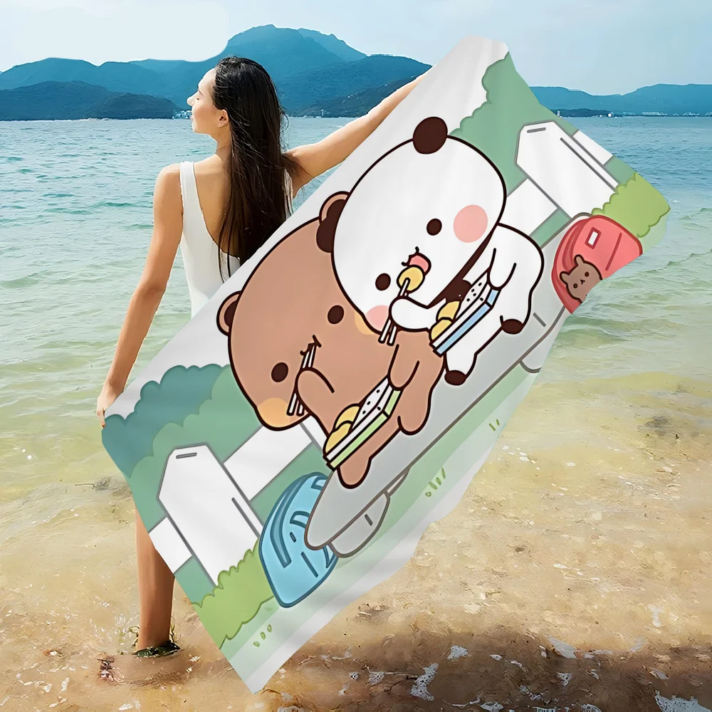 Bubu und Dudu Strandtuch, Cartoon-Motiv, niedlich, für den Sommer, für Kinder, großes Bad, Pool, Strandtuch, Mikrofaser, saugfähig, zum Schwimmen, Reisen