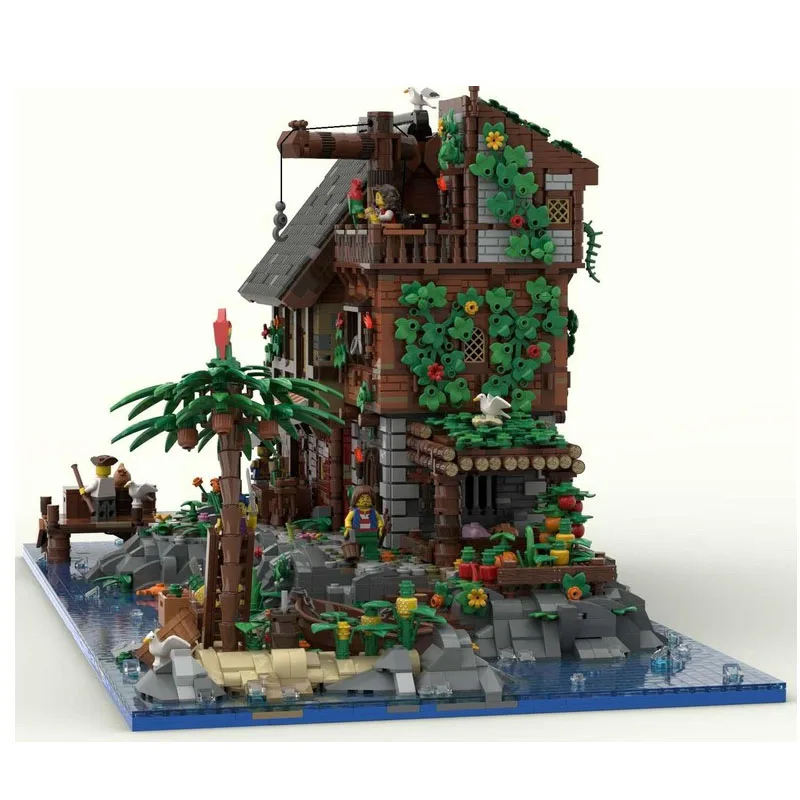 Een piraten eiland MOC- 126702   bouwsteenserie geruïneerd huis speelgoedmodel speelgoed DIY verjaardag kerstcadeaus