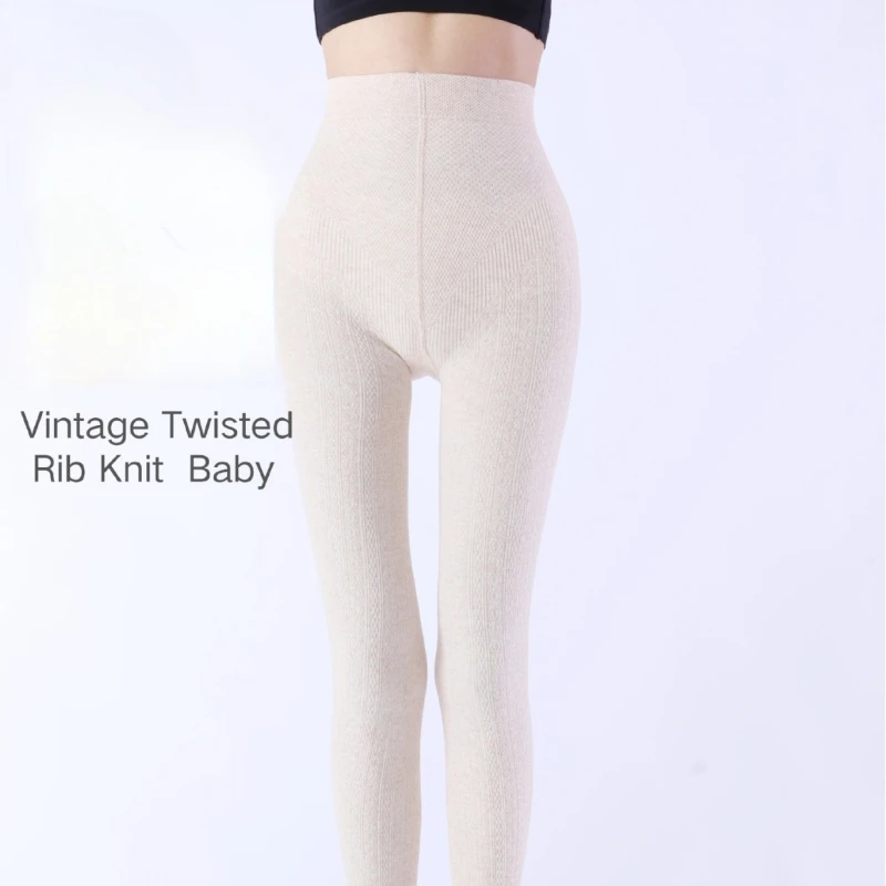 

Twist Thin Velvet Leggings Women's Autumn and Winter High Waist Belly and Thin Pantyhose Knitted Versatile Cotton Leggings