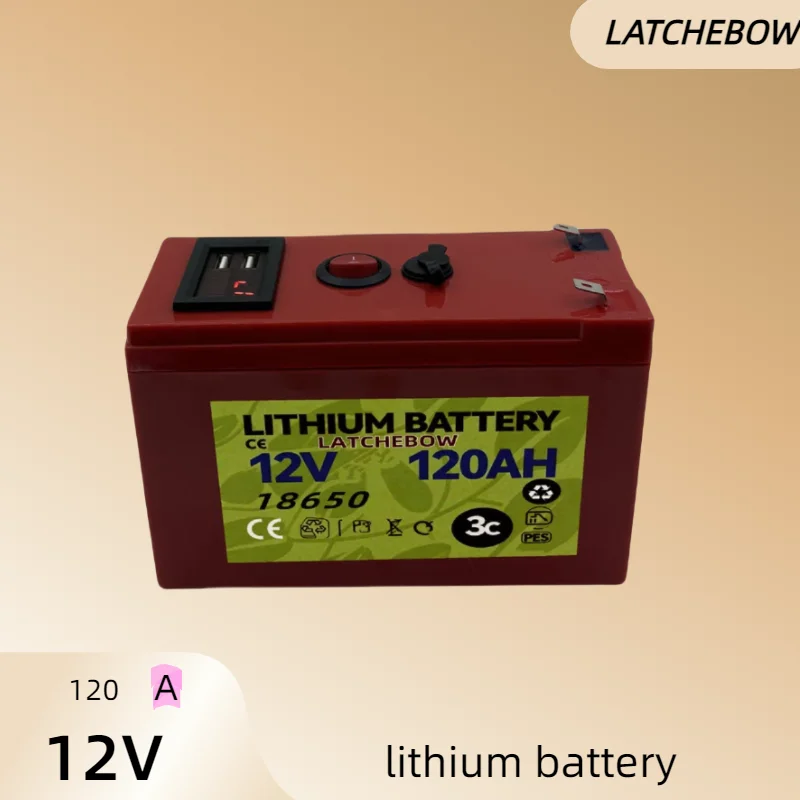 

Upgraded 12V 120000mAh Portable Rechargeable Battery Built-in 5V 2.1A USB Power Display Charging Port with +12.6V Charge