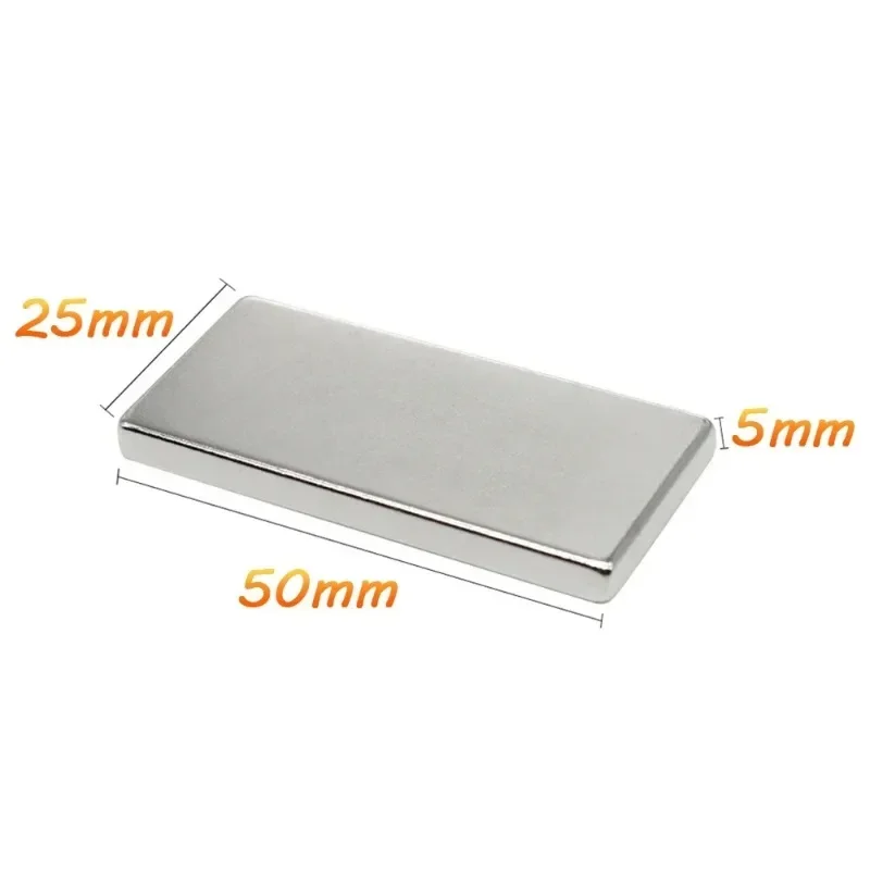 1/2/3/5PCS 50x25x5mm Big Block Rare Earth Magnet N35 Rectangular Strong Neodymium Magnet 50x25x5 Permanent Magnet 50*25*5