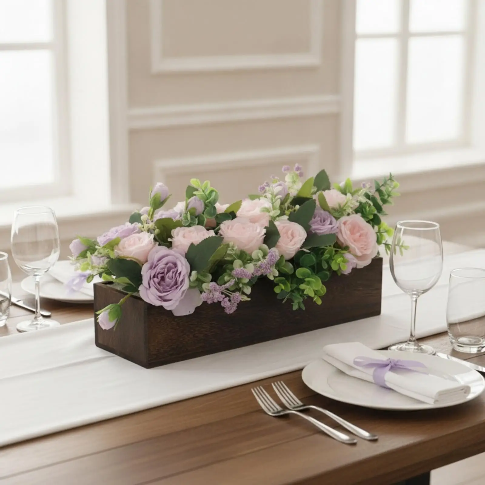 Simulated Floral Arrangem Lifelike Flower Garland Centerpiece for Home Table Spring Summer Festival Decorations