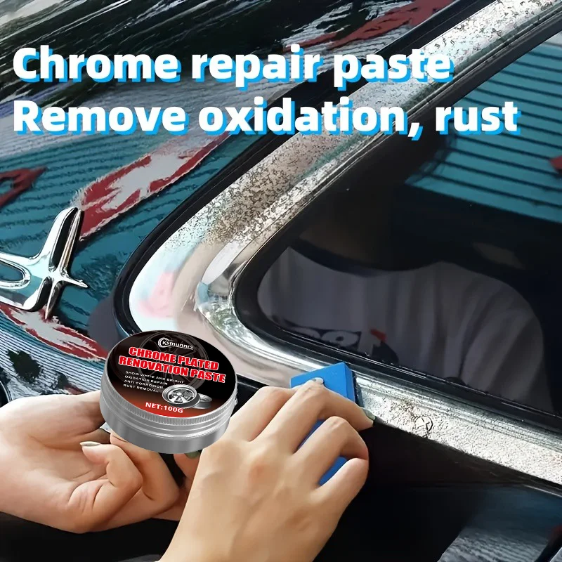 1pc 100g Car Chrome Parts Refurbishing Repair Paste for Door Handles, Window Chrome Strips, Car Grille, Polishing and Oxidation