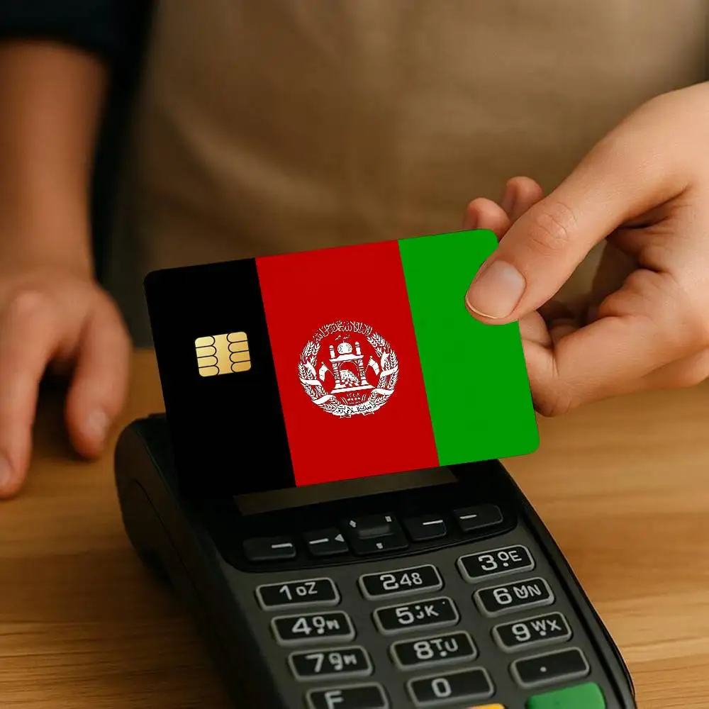 Flag Afghan Afghanistan nation Credit Card Decorative Card Stickers Suitable For Bank Cards Metro Transit Anti-scratch Gift 4PCS view 5