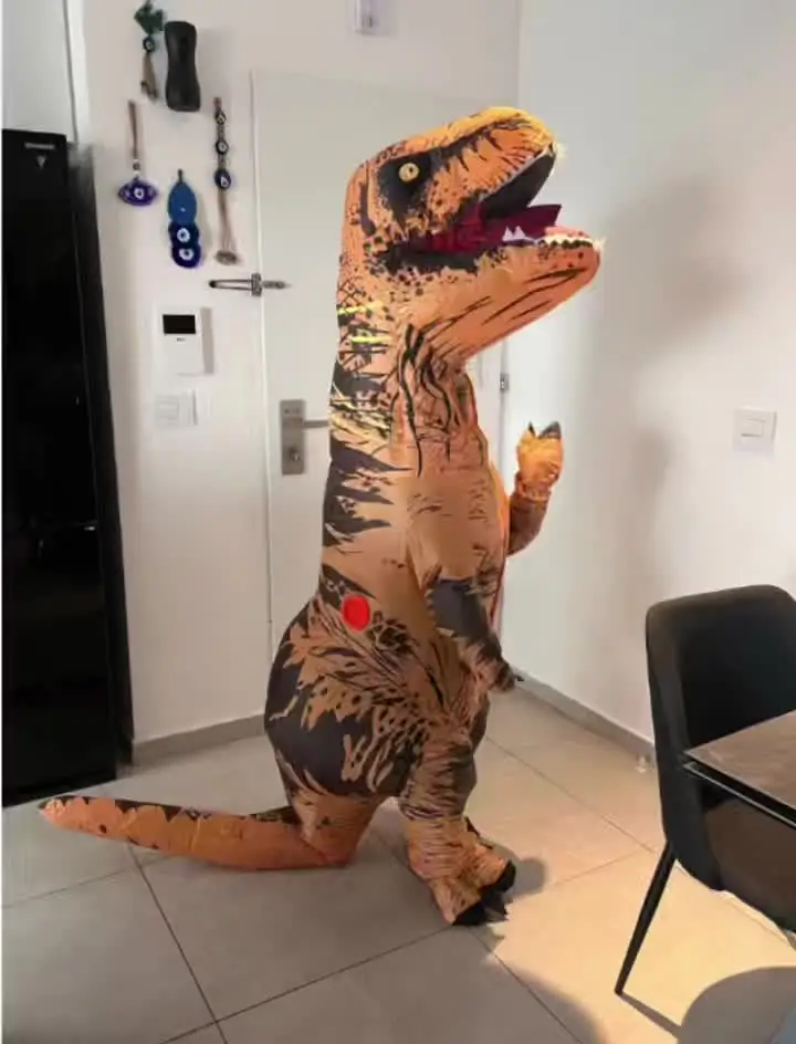 Disfraz De Dinosaurio T-Rex Inflable Para Adultos – Traje De Poliéster Impermeable, Talla Única (150-190 Cm), Ideal Para Fiestas Y Halloween
