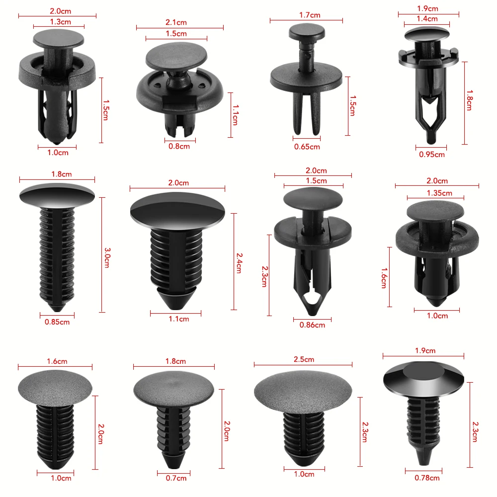 60 szt. Klamra do samochodu zestaw klipsów nit do błotnika zaciski karoseria wciskania wtyku próg drzwi zacisk na paneli wykończeniowych klipy