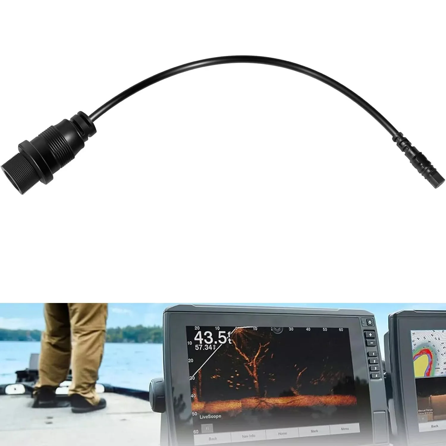 1852081 MKR-DSC-12 Adapter Cable 4-PIN for Garmin Echo, EchoMAP, EchoMAP Chirp Striker, Striker Plus, Striker Vivid Fish Finders