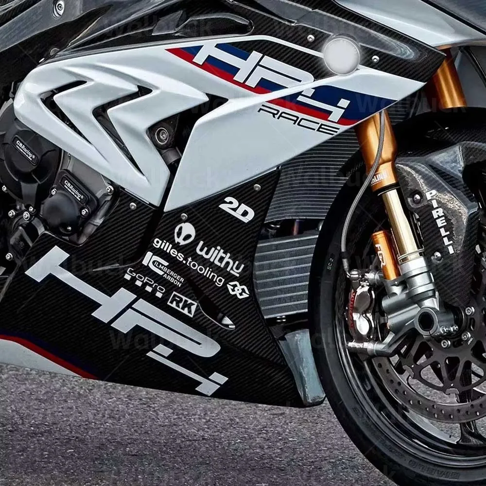 For HP4 S1000 RR s1000rr 2015 2016 2017 2018 Motorcycle Tank Sticker Racing Side Stripe Floor Faring Decal Waterproof