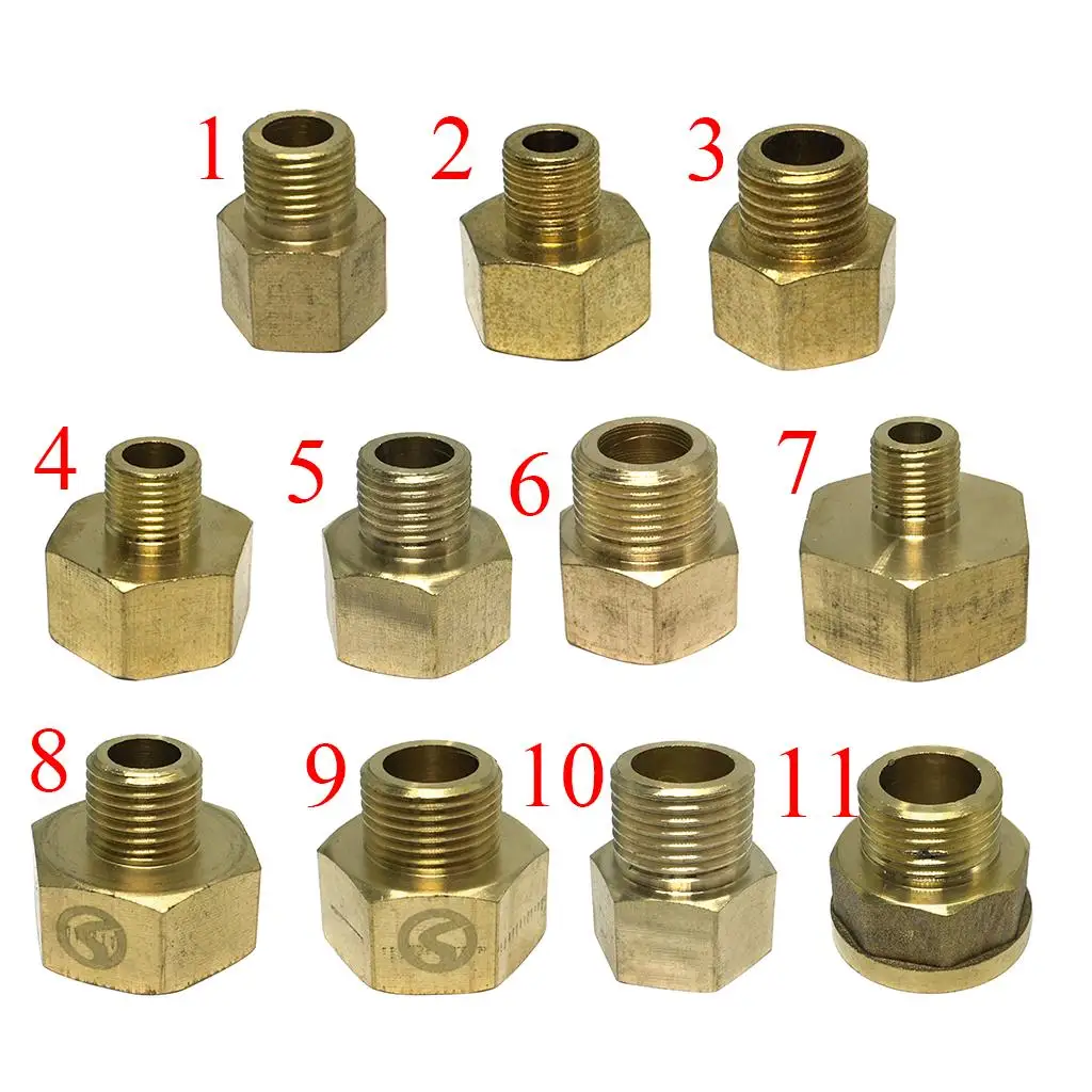 อะแดปเตอร์เกลียวทองเหลืองตัวผู้ตัวเมีย2-6แพ็ค1ชิ้น DN6 X