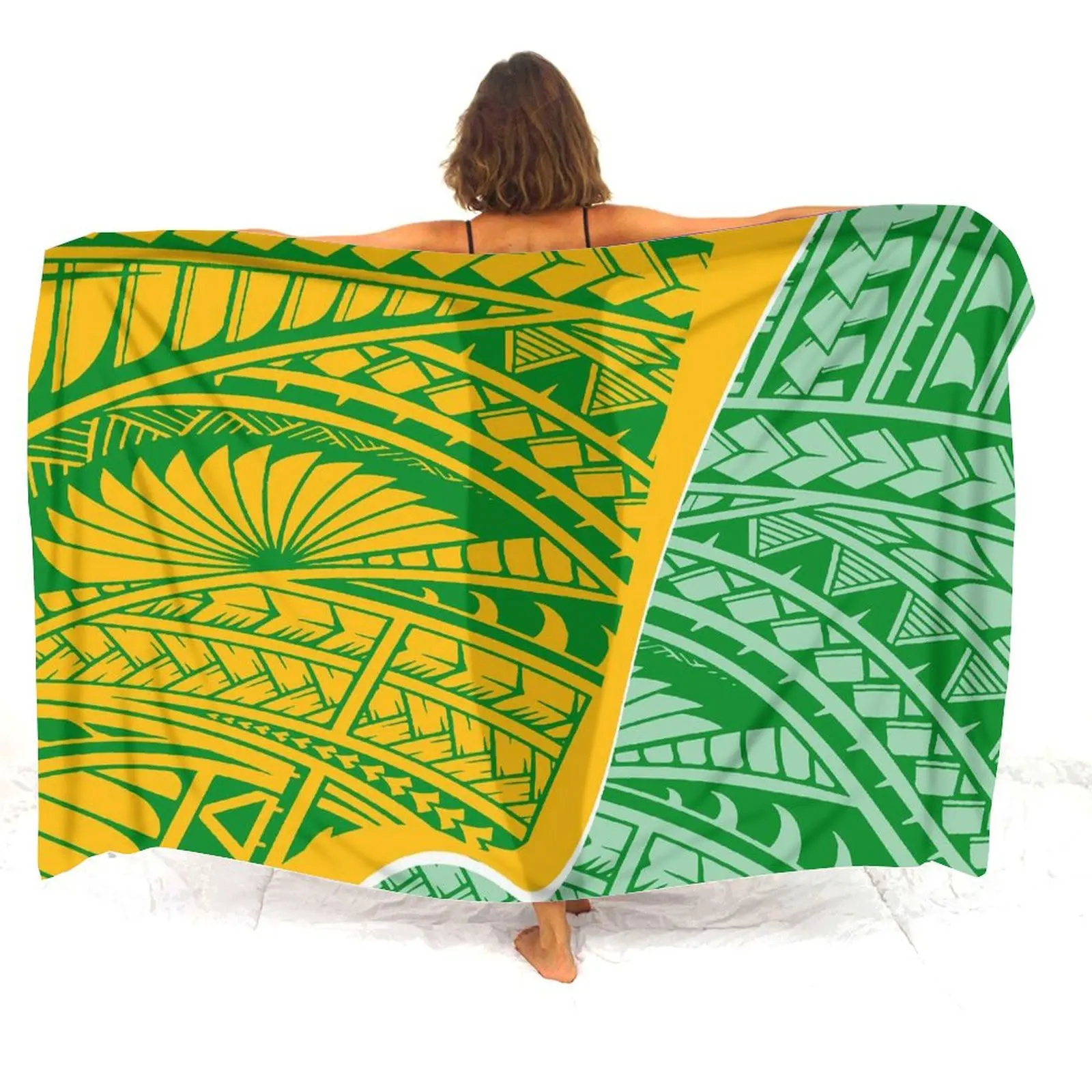 Gonne eleganti estive in tessuto Grembiuli alla moda polinesiano Giacche Sarongs Costumi da bagno e Sarong su misura Retro stampato Swimsu