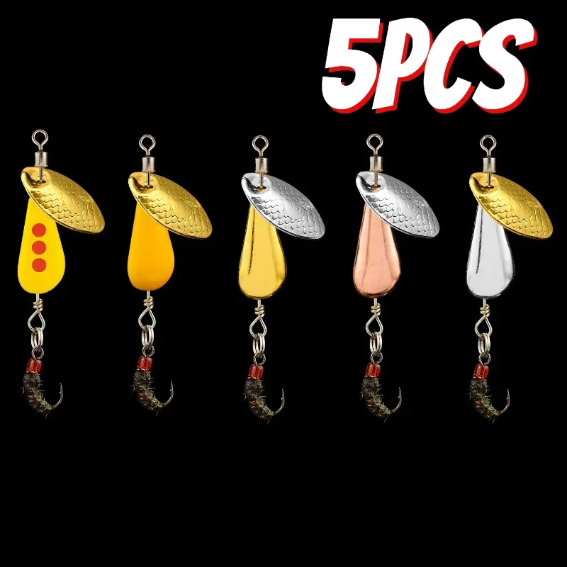 

Teaspoons for Trout Spinner Spoon Metal Bait Fly Fishing Flies Lure Spinnerbaits Metal for Bass Trout Perch Pike Rotating