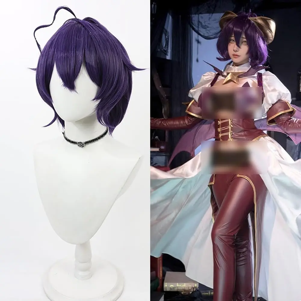 

Парик Hiiragi Utena, фиолетовые короткие челки, волшебные парики для косплея девушек из аниме, комикса на Хэллоуин
