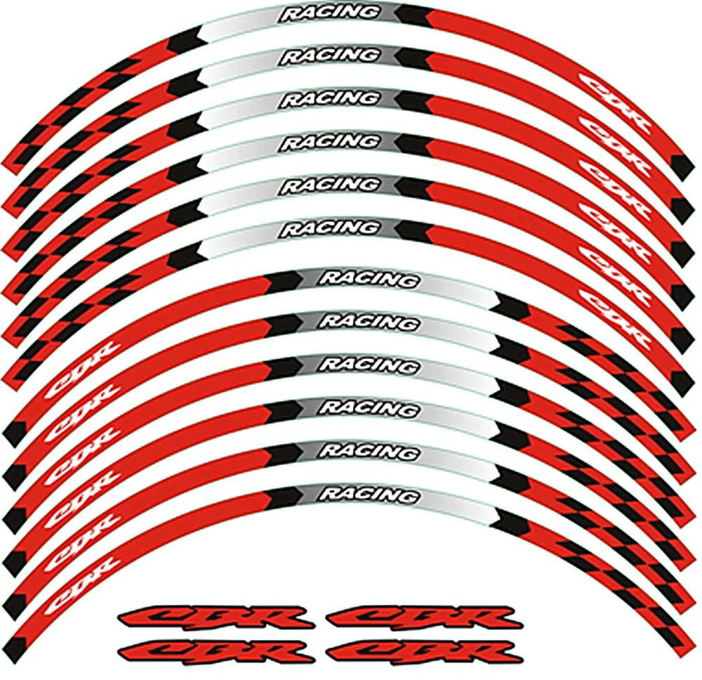 17inch Wheels Hub Stickers Motorcycle Accessories Reflective Decals Stripes For HONDA CBR 1100XX 125R 300R 500R