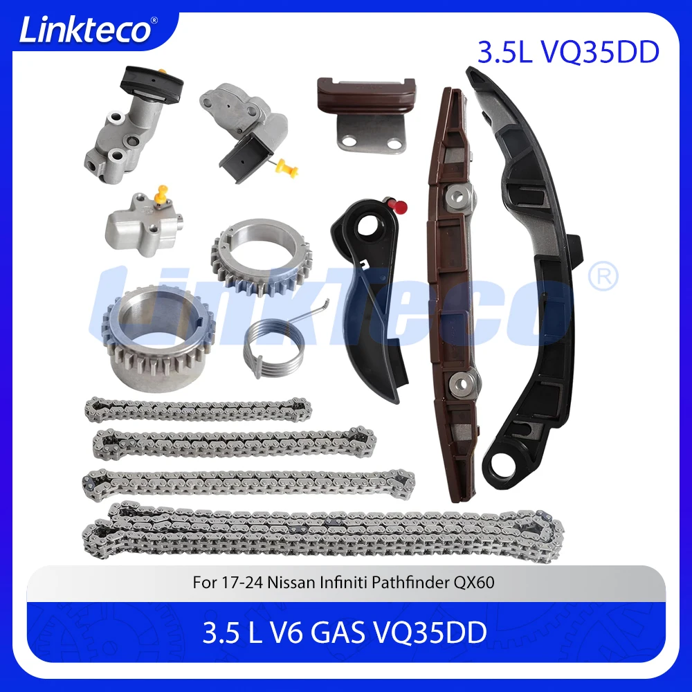 Engine Timing Chain Kit Fit 3.5 L V6 GAS VQ35DD For 17-24 Nissan Infiniti Pathfinder QX60 3.5L 130286KA0A 130706KA1C 150436KA0A