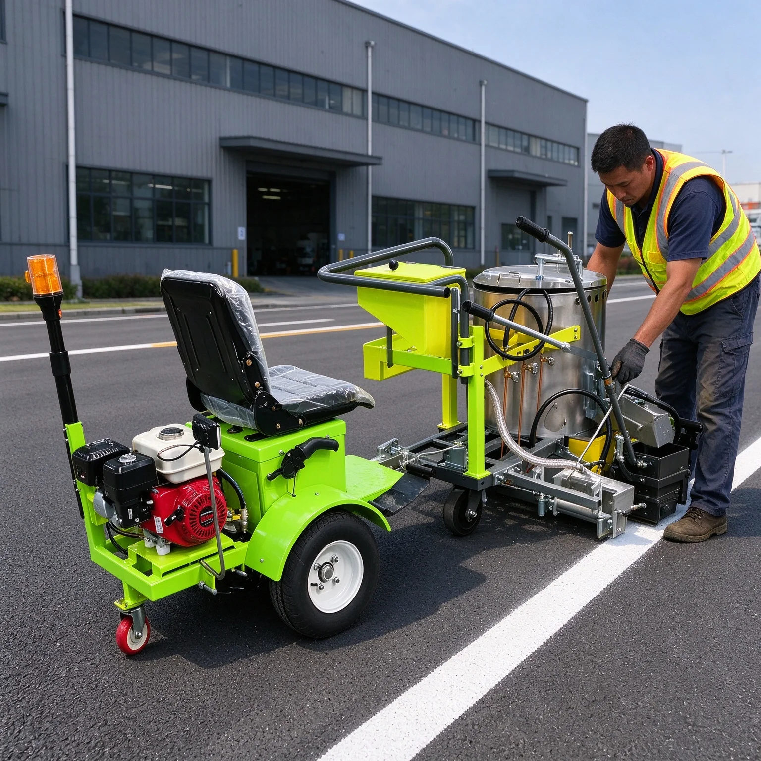 Cold Paint Road Line Striper Hand Push High Pressure Sprayer For Stadium Running Track Marking
