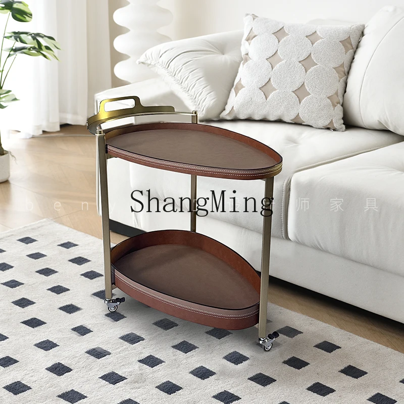 CL removable home living room sofa corner few creative high-end trolley with wheels stainless steel coffee table