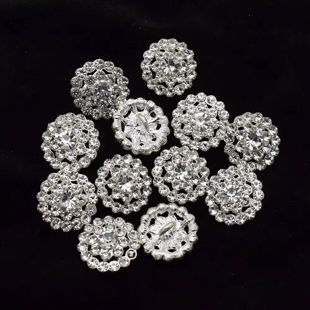 

Round Rhinestone Cluster Patches 1.5cm 10PCS - Clothing Detail Decor Accessories for Shirt Gown Embellishment