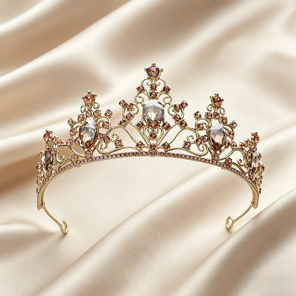 Vintage Baroque Sparkling Rhinestone Bridal Tiara Elegant Royal Queen Crown Hair Accessory Wedding Pageant Birthday Party view 4