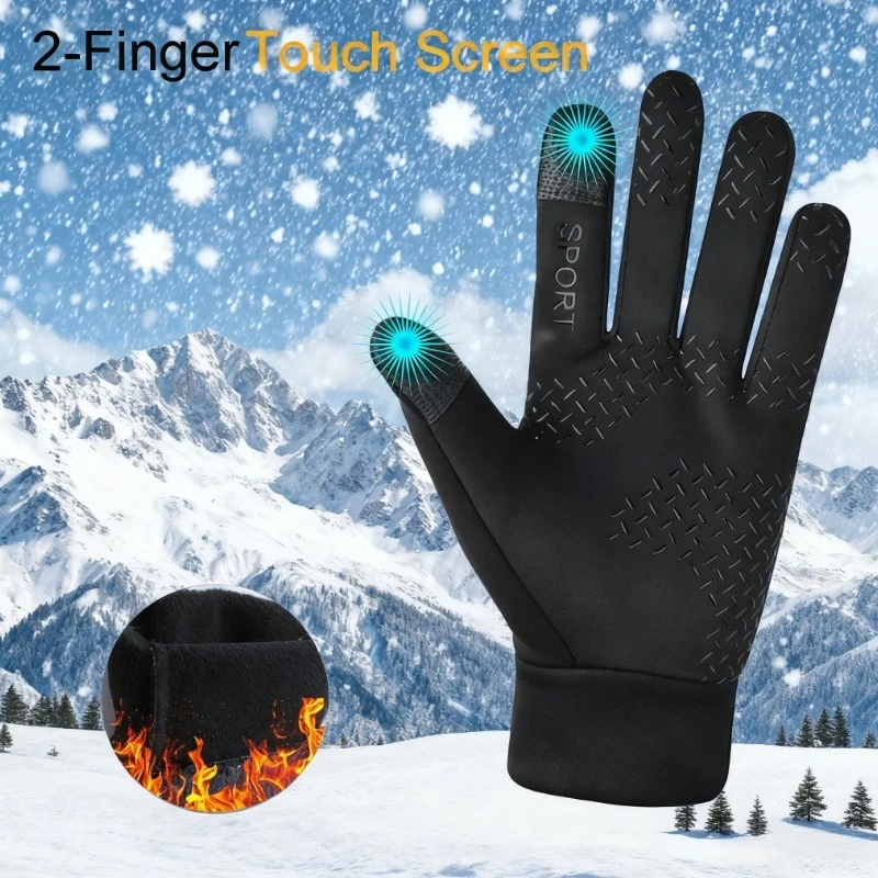 Guantes para deportes al aire libre, agarre térmico impermeable, jugador de ciclismo para campo, bicicleta, deportes al aire libre, guantes para moto