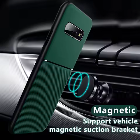 For Samsung S10E Luxury Silicone Magnetic Holder Phone Case For Samsung Galaxy S10 S20 S21 Ultra Plus S 20 10E 10 e Cover shell