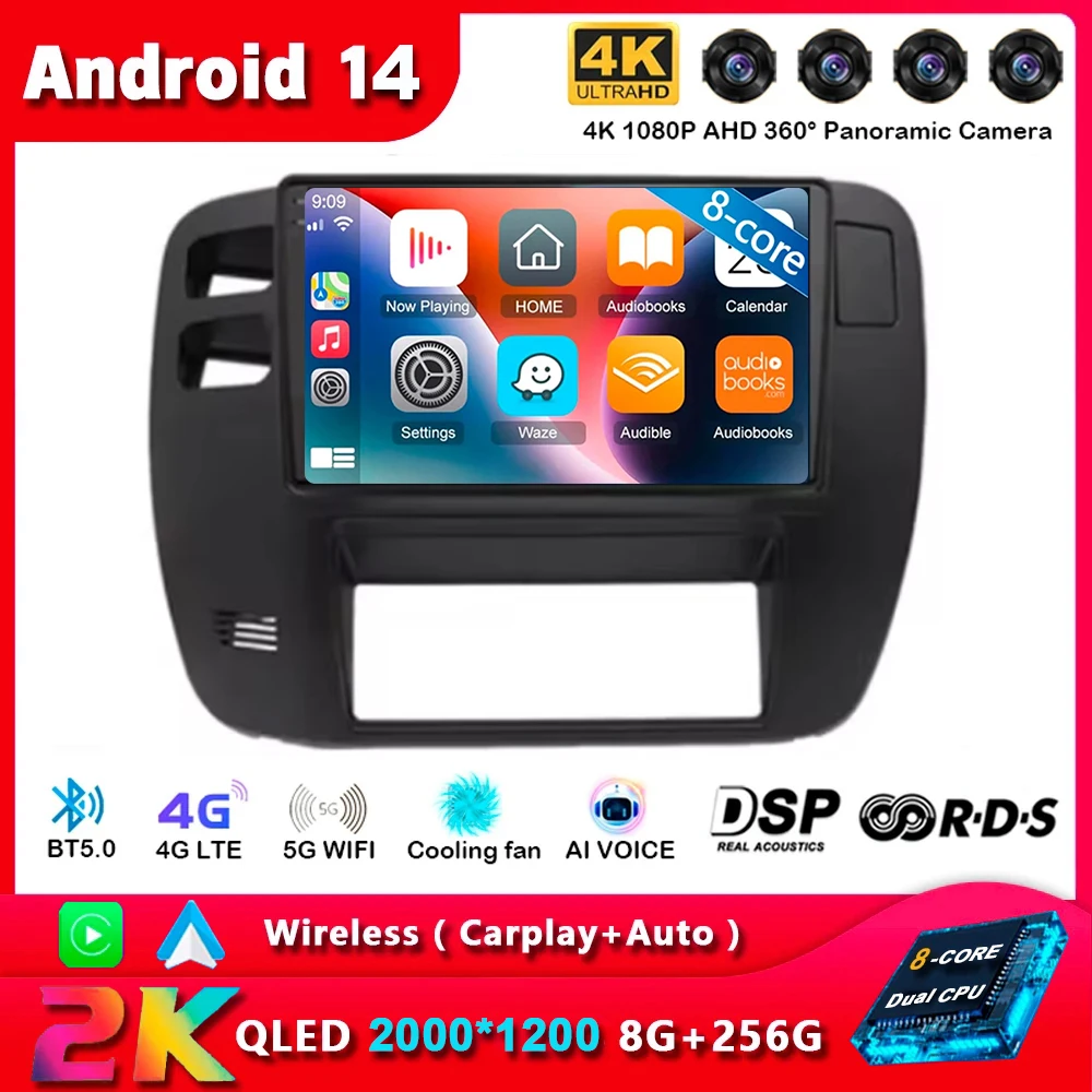 Android 14 Car Radio For For Nissan Patrol 1997-2005 CarPlay Stereo GPS Navigation Multimedia Player Autoradio Audio 4GLTE 2Din