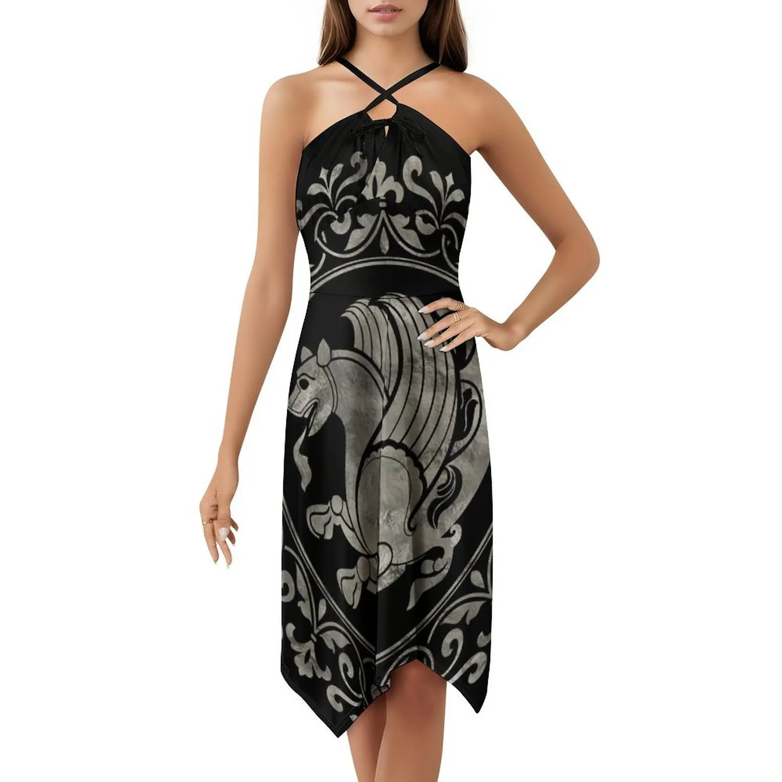 Simurg-Senvurv-Senmurgh レディース エレガント パーティー ドレス A ライン ドレス ショート/ロング/ノースリーブ オプション付き Senmurgh Simurg Senvurv